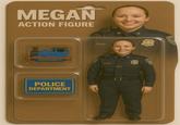 An AI generated action figure. The action figure resembles "Megan Hall.":https://knowyourmeme.com/memes/events/female-cop-maegan-hall-tennessee-police-sex-scandal