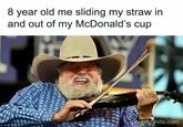 8 year old me sliding my straw in and out of my McDonald's cup +44143 boredpanda.com
