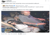 A "quote tweet":https://knowyourmeme.com/memes/quote-retweets-qrts critical of Charli XCX wearing a  "Miss Should Be Headliner" sash at a Coachella afterparty where Green Day was the headliner.