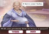 An edit of the "I have your baby" "Call Me Emperor" meme. The meme replaces the emperor with Joe Biden.
