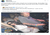 A "quote tweet":https://knowyourmeme.com/memes/quote-retweets-qrts critical of Charli XCX wearing a  "Miss Should Be Headliner" sash at a Coachella afterparty where Green Day was the headliner.