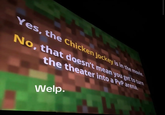 Yes, the Chicken Jockey is in the movie. No, that doesn't mean you get to turn the theater into a PvP arena. Welp.