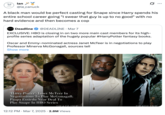 lan @le_canuck A black man would be perfect casting for Snape since Harry spends his entire school career going "I swear that guy is up to no good" with no hard evidence and then becomes a cop DEADLINE Deadline @DEADLINE · Mar 7 EXCLUSIVE: HBO is closing in on two more main cast members for its high- profile series adaptation of the hugely popular #HarryPotter fantasy books. Oscar and Emmy-nominated actress Janet McTeer is in negotiations to play Professor Minerva McGonagall, sources tell Show more EXCLUSIVE 'Harry Potter: Janet McTeer In Negotiations To Play McGonagall; Paapa Essiedu Near Deal To Play Snape In HBO Series 12:12 PM Mar 7, 2025 2.8M Views DEADLINE DEADLINE