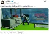 Johann @LookAtMyMeat1 Riveting artstyle Marathon has going for it A HOATTA BIO WASTE 1:34 PM Apr 13, 2025 32.7K Views C02 3