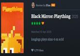 Plaything Review by Elias PRO Black Mirror: Plaything 2025 Watched 10 Apr 2025 longlegs plays sims 4 on acid 1,771 likes