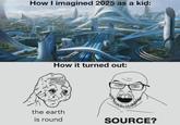How I imagined 2025 as a kid: How it turned out: the earth is round SOURCE?