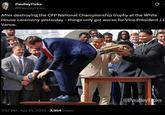 PaulleyTicks @PaulleyTicks After destroying the CFP National Championship trophy at the White House ceremony yesterday - things only got worse for Vice President J.C Vance. 2:57 PM - Apr 15, 2025 - 3,954 Views @PaulleyTicks