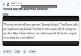 U.S. Health Secretary "Robert F Kennedy Jr.":https://knowyourmeme.com/memes/people/robert-f-kennedy-jr-rfk-jr held a press conference to discuss a recent CDC report about rising autism rates in children, and asserted that autistic children would "never play baseball." This post by Redditor /u/justletmeregisteryou read, "The f--- does this dude think Autism is?"