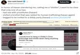 Dan Saltman sharing a tweet of Hasan Piker. The tweet has Hasan claim he wants to go to a Diddy party.