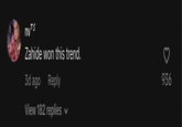 Zahide Won This Trend Comment example Zahide is a Turkish-German TikToker from Berlin who posts dance and lip-sync videos on TikTok. The "Zahide won this trend" comment trend appears to have started in the comments sections of another young German TikToker Chiara or @chiaraspureluv. Fans began to speculate about a rift forming between the two TikTokers in April 2025, prompting many users to pit the two creators against each other by commenting "Zahide won this trend" or "Chiara won this trend" on each other's videos.