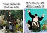 How things change Venom Snake with the fauna in 84 Naked Snake with all the fauna in 64