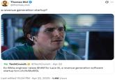 Thomas Mol @thomas_mol a revenue generation startup? TC TechCrunch @TechCrunch - Apr 22 Ex-Meta engineer raises $14M for Lace Al, a revenue generation software startup tcrn.ch/4cMuWOL Last edited 10:24 PM Apr 22, 2025 1.4M Views