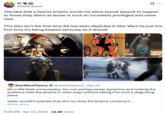 X user @NbRubbish shared scenes from other _Star Wars_ series showing how the show previously addressed the idea of sexual violence against women, including scenes where Ahsoka is held in chains and made to wear revealing clothing. 