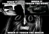 WHEN IT WHEN IT TOUCH THE SEAT TOUCH THE BOWL WHEN IT TOUCH THE WATER