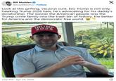 Bill Madden @maddenifico. Follow X Look at this grifting, vacuous c---. Eric Trump is not only hawking Trump 2028 hats, he's advocating for his daddy's dictatorship. The sooner the American people toss the Trump crime family into the trash bin of history, the better for America and the democratic free world. TRUMP 2028 2:02 PM - Apr 24, 2025