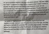 Hi! I am a concerned neighbor in the area of the above address. This letter states that "Royal T" is applying for a liquor license, however what it doesn't mention is that they are also applying for an Entertainment license for music and live performances! If you have lived in this neighborhood since "Chucks China Inn" had entertainment, then you know how loud, intrusive and distracting it can get. If you are new to the neighborhood however, imagine sitting in your home with your family and all you hear is music, drunk fights, and cars coming and going with drivers at all times of night. I am asking our neighbors to join me to protect this neighborhood from bad business practices, music and noise throughout the course of the night, and keep our neighborhood safer for everybody! After consulting legal counsel, it has been advised that the greater the number of participants, the stronger our collective voice will be and more likely it is that our concerns will be acknowledged and addressed.