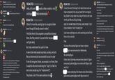 Discord screenshots between Nanoless and REDACTED. The screenshots are from her Google Doc exposing REDACTED and Sinder for bad behavior.