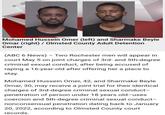 Mohamed Hussein Omer (left) and Sharmake Beyle Omar (right) / Olmsted County Adult Detention Center (ABC 6 News) - Two Rochester men will appear in court May 5 on joint charges of 3rd- and 5th-degree criminal sexual conduct, after being accused of r----- a 16-year-old after offering her a place to stay. Mohamed Hussein Omer, 42, and Sharmake Beyle Omar, 30, may receive a joint trial for their identical charges of 3rd-degree criminal sexual conduct- penetration of person under 18 years old-uses coercion and 5th-degree criminal sexual conduct- nonconsensual penetration dating back to January 20, 2022, according to Olmsted County court records.