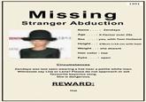 A fake missing person poster. The poster features an image of Zendaya in a big hat.