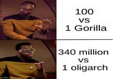 imgflip.com 100 VS 1 Gorilla 340 million VS 1 oligarch