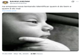 A "tweet":https://knowyourmeme.com/memes/sites/twitter-x using the Thinking Baby "image macro":https://knowyourmeme.com/memes/image-macros from a "Brazilian":https://knowyourmeme.com/memes/cultures/brazil X user, roughly translating to, "In the new company trying to identify who is good and who is evil."