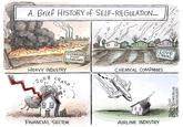 A Brief HISTORY of SELF-REGULATION... G CUYAHOGA river CLEVELAND 7:1 CHEMICAL COMPANIES HEAVY INDUSTRY 2008 CRASH: FINANCIAL SECTOR 71 AIRLINE INDUSTRY LOVE CANAL 62019 CAGLECARTOONS.COM THE BUFFALONEWS ADAM ZYGUS 0