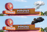 X user @mikestanphil posted a meme showing the fast-food chain Popeyes edited to read "Popenos" with black smoke emerging from its chimney, a pun on the idea that black smoke meant "No Pope." The caption on the image read, "An idea I’ve been kicking around for a while, suddenly timely." The image was reposted to Imgur by Hmuda on May 7th, where it gathered over 25,000 views in a day.