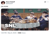 A Chicago Pope "meme":https://knowyourmeme.com/memes/memes about Pope Leo XIV and the Da Bears "_SNL_":https://knowyourmeme.com/memes/subcultures/saturday-night-live-snl sketch.