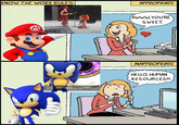 Just a little something to point out the hypocrisies of comparing how Sonic references its history recently to Mario.