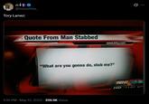 ΔΙ Alto @imsoshive Tory Lanez: Quote From Man Stabbed www.khq.com "What are you gonna do, stab me?" 1:35 PM - May 12, 2025 259.9K Views KH HD 11:01 67