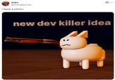A post sharing a rendering of Gubby that wishes for him to be a dev killer in Roblox Forsaken. The post was made by @transgbunny.