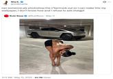 A post in which Mia Khalifa requests that people photoshop out a Cybertruck in a photo of Rubi Rose. The post was made on May 12th, 2025.