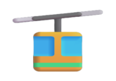 The Aerial Tramway Emoji as it appears in yellow. Notable for being one of the least used Emojis.