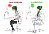 Incorrect Gaming Posture Correct Gaming Posture