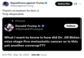 An outraged reaction to "Donald Trump Jr.'s":https://knowyourmeme.com/memes/people/donald-trump-jr tweet after former President "Joe Biden":https://knowyourmeme.com/memes/people/joe-biden was diagnosed with prostate cancer.