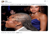X user @6Yourdad reposted an image of Beyoncé's daughter Blue Ivy staring at Doechii during the 2025 Grammy Awards alongside a caption that read, "Hate when a “what’s in my bag” is clearly very staged and pretentious."