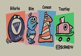 A drawing of all the Screaming Friends. The art assigns unofficial names to each friend.