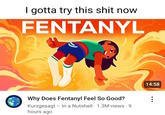 I gotta try this s--- now FENTANYL Why Does Fentanyl Feel So Good? . Kurzgesagt - In a Nutshell 1.3M views • 9 hours ago 14:58