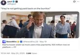 “they’re not getting paid back on the burritos” gaut @0xgaut "they're not getting paid back on the burritos" NEWS NewsWire WIRE > @NewsWire_US • May 19 Klarna losses widen as more users miss payments; 100 million now on platform - FT 10:34 AM ⚫ May 20, 2025 3.8M Views Q
