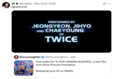 X user @broppis posted a screenshot announcing that three members of the band "TWICE":https://knowyourmeme.com/memes/people/twice members contributed to the song "Takedown" in the trailer.