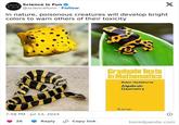 X SCIENCE IS Science Is Fun FUN @sciencefunn Follow In nature, poisonous creatures will develop bright colors to warn others of their toxicity 7:58 PM Jul 13, 2024 26 Reply Copy link Graduate Texts in Mathematics Robin Hartshorne Algebraic Geometry Springer boredpanda.com