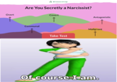 Overt Blossom Up Are You Secretly a Narcissist? Communal Covert Antagonistic Malignant ↑ Take Test Of course I am.