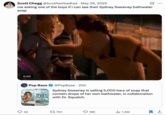X user @buckfastbadlad posted a GIF from _Monster House_ showing Reginald grabbing something and eating it. The caption on the tweet read, "me asking one of the boys if i can see their Sydney Sweeney bathwater soap." 