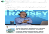 X user @flapprdotnet posted a meme about Dave Ramsey reacting to someone buying Sydney Sweeney's bath water soap despite being thousands of dollars in debt from student loans. The post gathered over 75,000 likes in a day.