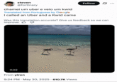 X user @fortinary tweeted the video of a pair of baby flamingoes getting knocked out by a wave on a beach alongside a caption that translates to, "I called an Uber and a Kwid came." The post gathered over 22,000 likes in three days.