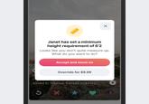 Janet has set a minimum height requirement of 6'2 Looks like you don't quite measure up. What do you want to do? Accept and move on Override for $9.99 based in Topeka, Kansas and I wa... g X