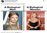 A Twitter post asking if people would prefer Hunter Schafer or Sydney Sweeney as Princess Zelda in a "Legend of Zelda" movie. The meme is transphobic and simply refers to Schafer, a trans woman, as "a biological man." 