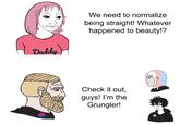 A Wojak meme referencing "The Grungler" post.