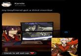 Kanda @YuKanda my boyfriend got a third monitor Desk is all set up L