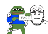 Pepe the frog fact glasses wojak soyjak markiplier holding him C FACT د